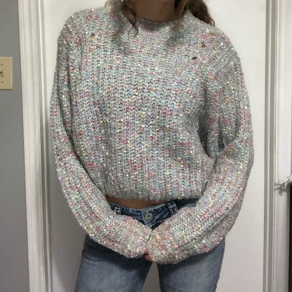 Bulky cropped sweater - Picture 2 of 7